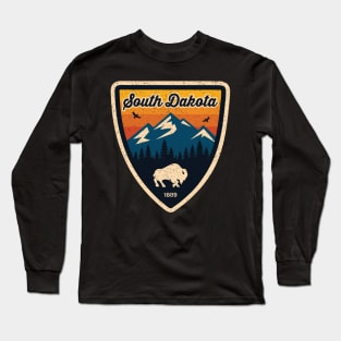 South Dakota 1889 Buffalo Wild Mountains Nature Long Sleeve T-Shirt